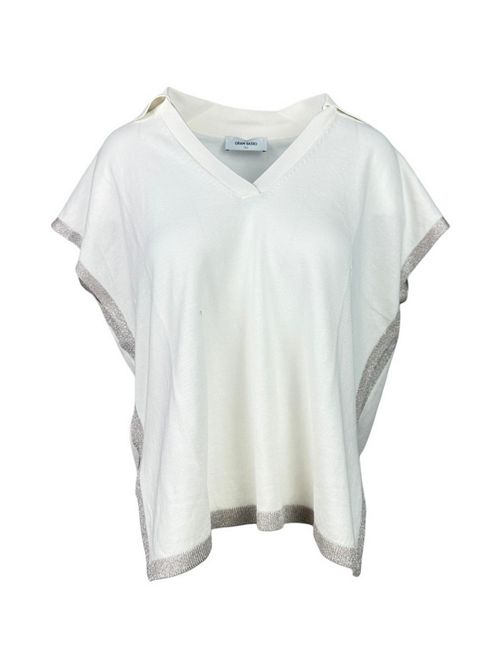 polo donna over dettagli lurex avorio Gran Sasso | 57271-14070004